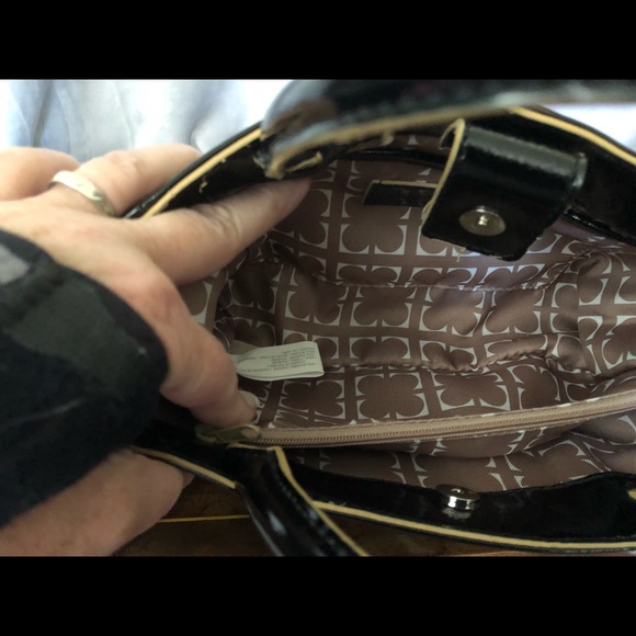 Liz Claiborne black patent leather satchel - Picture 6 of 8